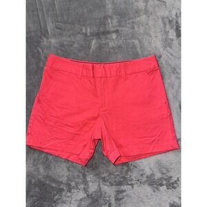 Tommy Hilfiger Women Casual Shorts Mid Rise Khaki Chino Pocket Coral Pink‎ Sz 6